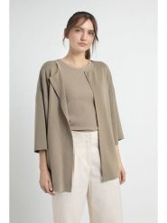 Josephine & Co Kardigan "Jasmijn" w kolorze oliwkowym rozmiar: XXL. Brązowe swetry Josephine & Co, xxl, bez wzorów, z wełny, bez ramiączek. Za 195.99 zł.