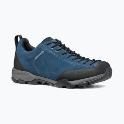 Buty turystyczne Scarpa Mojito Trail Gore-Tex. Niebieskie buty trekkingowe Scarpa, bez wzorów, z gore-texu, bez zapięcia, trekkingowe, gore-tex. Za 909.99 zł.