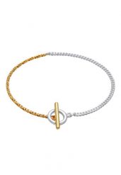 Elli Damski łańcuszek pancerka typ sznurkowy, okrągły, dwukolorowy w srebrze 925 Sterling Silver Bransoletki 1 ct. Szare bransoletki Elli, pozłacane. Za 248.99 zł.