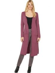 Heine Kardigan w kolorze szaroróżowym rozmiar: 48. Różowe swetry Heine, bez wzorów, z bawełny, bez ramiączek. Za 78.99 zł.