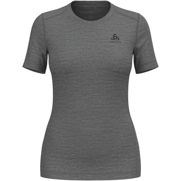 Koszulka termoaktywna z krótkim rękawem damska Odlo MERINO 200. Szare bielizna termoaktywna damska ODLO, bez wzorów, bez ramiączek, do biegania. Za 399.99 zł.