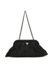 Guess Torebka Zalina Mini HWRB93 50710 Czarny. Czarne kopertówki Guess, z aplikacjami, z tworzywa sztucznego, wizytowe, bez dodatków. Za 609.99 zł.