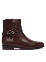 LAUREN RALPH LAUREN Botki Brooke II 802974382002 Brązowy. Brązowe botki Lauren Ralph Lauren, bez wzorów, ze skóry, bez obcasa, na płaskiej podeszwie, bez zapięcia. Za 869.99 zł.