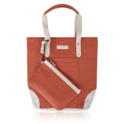 Shopperka pomarańczowa Paolo Peruzzi E-23-OR. Brązowe shopper bag PAOLO PERUZZI, bez wzorów, z bawełny, klasyczne, bez dodatków. Za 129.99 zł.