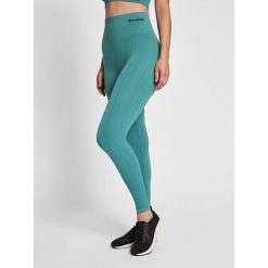 Damskie wysokie legginsy Hummel TIF. Niebieskie legginsy Hummel, bez wzorów, z dzianiny, sportowe. Za 128.00 zł.
