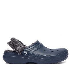 Klapki Crocs. Niebieskie klapki Crocs, bez wzorów, bez obcasa, bez zapięcia. Za 259.99 zł.