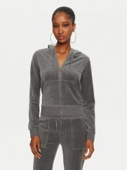 Juicy Couture Bluza Robertson JCAP176 Szary Slim Fit. Szare bluzy Juicy Couture, xxs, bez wzorów, z syntetyku, bez kaptura. Za 129.99 zł.