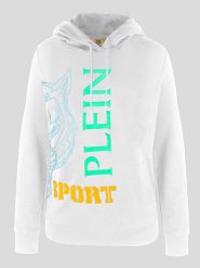 Plein Sport Bluza w kolorze białym rozmiar: M. Białe bluzy z kapturem Plein Sport, m, bez wzorów, z bawełny, z kapturem. Za 296.35 zł.