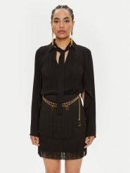 Elisabetta Franchi Sukienka koktajlowa AB-654-46E2-5469 Czarny Regular Fit. Czarne sukienki Elisabetta Franchi, bez wzorów, z syntetyku, wizytowe, bez kołnierzyka, bez ramiączek. Za 1,509.00 zł.