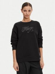 HUGO Bluza 50537246 Czarny Oversize. Czarne bluzy Hugo, m, bez wzorów, z bawełny, bez kaptura. Za 249.99 zł.