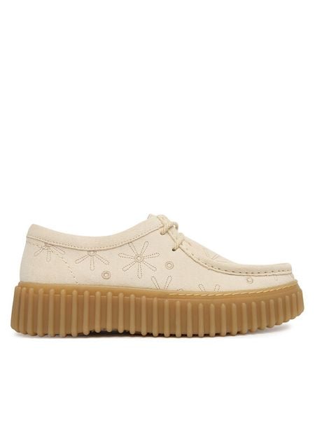 Clarks Półbuty Torhill Bee 26186297 Écru. Białe półbuty wsuwane Clarks, bez wzorów, ze skóry, bez obcasa, na płaskiej podeszwie. Za 377.99 zł.