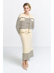 Rich & Royal Kardigan w kolorze beżowo-czarnym rozmiar: XL. Brązowe swetry Rich & Royal, xl, bez wzorów, bez ramiączek. Za 254.14 zł.