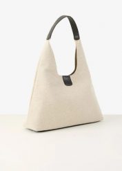 Torebka worek z lnem. Brązowe torebki klasyczne bonprix, bez wzorów, klasyczne, bez dodatków. Za 149.99 zł.