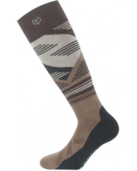 Skarpety merino SIW. Brązowe skarpetki LASTING, bez wzorów, z elastanu. Za 91.00 zł.