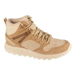 Trampki Damskie Skóra Wildwood. Brązowe trampki Merrell, bez wzorów, ze skóry, bez zapięcia. Za 680.99 zł.