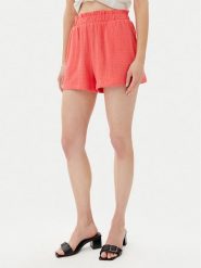 Vero Moda Szorty materiałowe Natali 10279687 Różowy Baggy Fit. Czerwone szorty Vero Moda, bez wzorów, z bawełny. Za 89.99 zł.