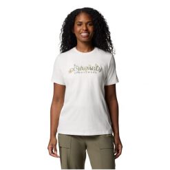 T-shirt sportowy z krótkim rękawem damski Boundless Beauty Logo SS Tee. Brązowe t-shirty sportowe Columbia, s, bez wzorów, z bawełny, bez ramiączek, do biegania. Za 95.45 zł.