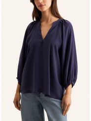Seidensticker Bluzka w kolorze granatowym rozmiar: 40. Niebieskie bluzki Seidensticker, bez wzorów, bez kołnierzyka, bez ramiączek. Za 202.50 zł.