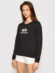 Alpha Industries Bluza New Basic 196031 Czarny Regular Fit. Czarne bluzy Alpha Industries, m, bez wzorów, z bawełny, bez kaptura. Za 169.99 zł.