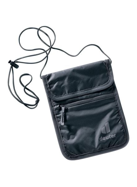 Saszetka Deuter Security Wallet II - black/black. Czarne nerki i saszetki Deuter, bez wzorów, z materiału, bez dodatków. Za 79.20 zł.