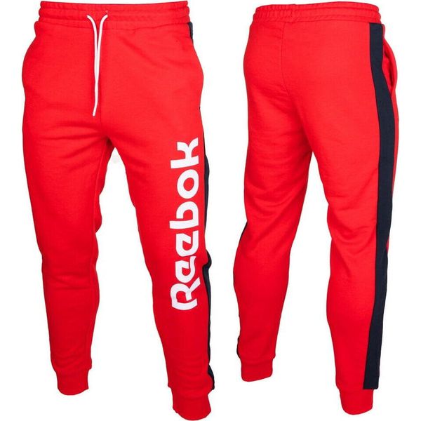 Spodnie Sportowe damskie Reebok TE Liner Logo French Terry. Czerwone spodnie dresowe Reebok, bez wzorów, długie. Za 248.48 zł.