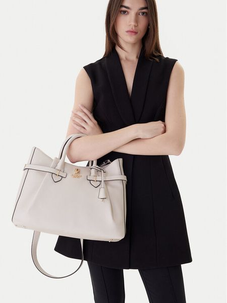 Guess Torebka 180235 Beżowy. Białe torebki klasyczne Guess, z aplikacjami, ze skóry, bez dodatków. Za 453.99 zł.