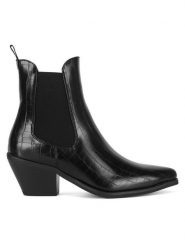 JENNY Botki WS22293-07 Czarny. Czarne botki Jenny, bez wzorów, bez obcasa, na słupku, bez zapięcia. Za 135.99 zł.