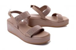 IGI&CO 3687022 VITELLO ocean/taupe, sandały damskie. Brązowe sandały IGI&CO, bez wzorów, ze skóry, bez obcasa, na koturnie, bez zapięcia. Za 419.90 zł.
