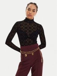 Elisabetta Franchi Body BO-0144-7E2 Czarny Slim Fit. Czarne body i gorsety Elisabetta Franchi, bez wzorów, z syntetyku, bez ramiączek. Za 589.99 zł.