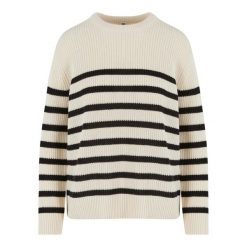 Sweter Damski W Paski Prążkowana. Białe swetry Urban Classics, xl, bez wzorów, prążkowane, bez ramiączek. Za 155.99 zł.