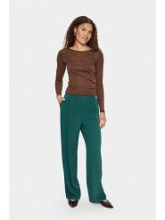 SAINT TROPEZ Spodnie w kolorze zielonym rozmiar: M. Zielone spodnie materiałowe Saint Tropez, bez wzorów, z materiału, z podwyższonym stanem. Za 104.99 zł.