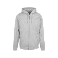Bluza z kapturem i zamkiem błyskawicznym Build Your Brand Basic. Szare bluzy z kapturem BUILD YOUR BRAND, xl, bez wzorów, z tkaniny, z kapturem. Za 176.50 zł.