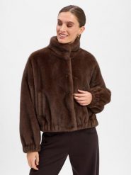 Weekend Max Mara kurtka ze sztucznego futra Kobiety Sztuczne włókno brązowy, 34. Brązowe kurtki Weekend Max Mara, bez wzorów, z futra, bez kaptura. Za 2,099.95 zł.