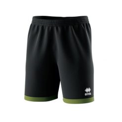 Szorty Errea Barney. Czarne szorty sportowe ERREA, z aplikacjami, z materiału, z standardowym stanem, do biegania. Za 139.50 zł.