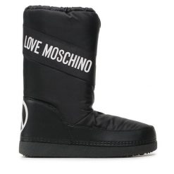 Śniegowce LOVE MOSCHINO. Czarne śniegowce Love Moschino, bez wzorów, bez zapięcia. Za 599.99 zł.