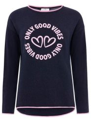 Zwillingsherz Sweter "Love and Happiness" w kolorze granatowym rozmiar: L. Niebieskie swetry Zwillingsherz, l, bez wzorów, z kaszmiru, bez ramiączek. Za 171.68 zł.