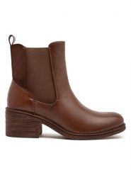 Foreverfolie Botki w kolorze jasnobrązowym rozmiar: 36. Brązowe botki Foreverfolie, bez wzorów, eleganckie, bez obcasa, bez zapięcia. Za 174.95 zł.