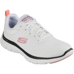 Buty sportowe damskie Skechers Flex Appeal 4.0 brilliant Vie. Białe buty sportowe lifestyle Skechers, bez wzorów, sportowe, bez zapięcia. Za 390.00 zł.