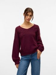 Vero Moda Sweter w kolorze bordowym rozmiar: L. Czerwone swetry Vero Moda, l, z aplikacjami, bez ramiączek. Za 153.71 zł.