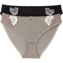 Figi (2 pary) bonprix czarny + brunatny. Figi marki bonprix. Za 21.99 zł.