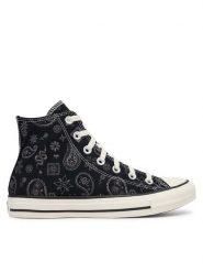 Converse Trampki Chuck Taylor All Star Paisley Pop A19184C Czarny. Czarne trampki Converse, bez wzorów, z materiału, retro, bez zapięcia. Za 379.99 zł.