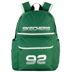 Plecak unisex Skechers Downtown Backpack pojemność 20 L. Zielone plecaki Skechers, bez wzorów, bez dodatków. Za 73.99 zł.