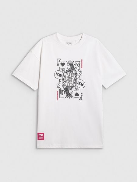 4F T-shirt loose z nadrukiem damski - biały M. Białe t-shirty 4f, m, bez wzorów, z materiału, bez ramiączek, snowboardowy. Za 79.99 zł.