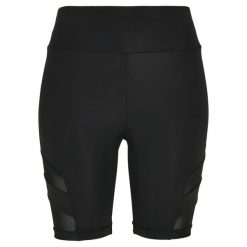 Damskie Szorty z wysoką talią Urban Classics Tech Mesh. Zielone szorty sportowe Urban Classics, bez wzorów, z elastanu, z podwyższonym stanem, rowerowe. Za 117.00 zł.