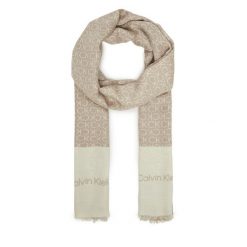 Szal Calvin Klein. Brązowe szaliki i kominy Calvin Klein, bez wzorów. Za 219.99 zł.