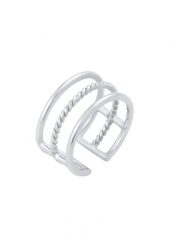 Elli Damski otwarty regulowany 3 rzędowy pierścionek Trend Blogger w pozłącanym srebrze 925 Sterling Silver Pierścionki 1 ct. Szare pierścionki Elli, pozłacane. Za 293.99 zł.