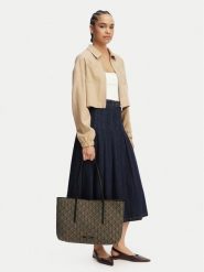 Calvin Klein Torebka Emblem Trio Pebble Shoulder Bag LV04F3750G Brązowy. Brązowe shopper bag Calvin Klein, bez wzorów, z materiału, bez dodatków. Za 649.99 zł.