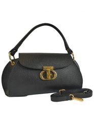 ORE10 Skórzana torebka "Nadis" w kolorze czarnym - 34 x 17 x 12 cm rozmiar: onesize. Czarne torebki klasyczne ORE10, bez wzorów, z materiału, przez ramię, bez dodatków. Za 304.99 zł.