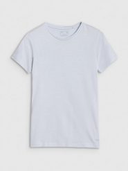 4F T-shirt slim z modalem damski - niebieski XL. Niebieskie t-shirty 4f, xl, bez wzorów, z bawełny, klasyczne, bez kołnierzyka, bez ramiączek. W wyprzedaży za 39.99 zł.