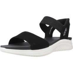 Sandały SKECHERS SLIP INS - SUMMERVILLE Czarny. Czarne sandały Skechers, bez wzorów, z syntetyku, bez obcasa, bez zapięcia. Za 297.99 zł.